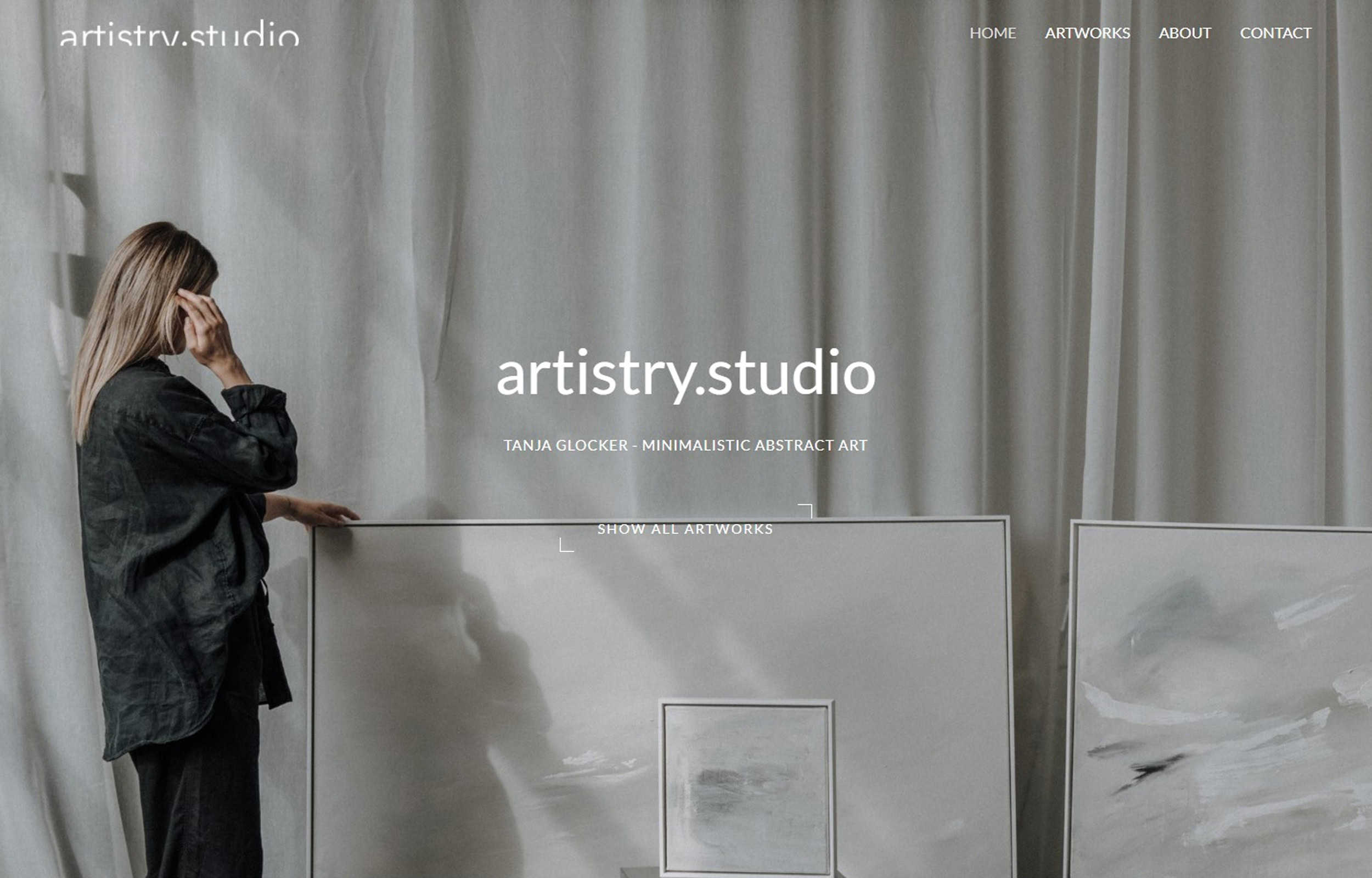 Screenshot einer Website von einer Künstlerin